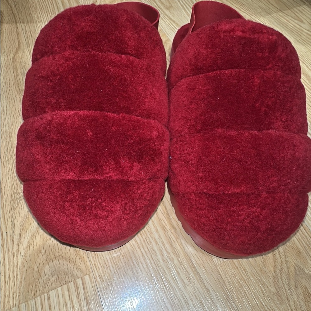 UGG Red Super Fluff Slippers